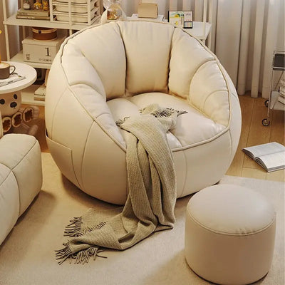 Modern Bean Bag Sofa Chair – Pure Cotton & Linen Puff Seat for Living Room F4G Software