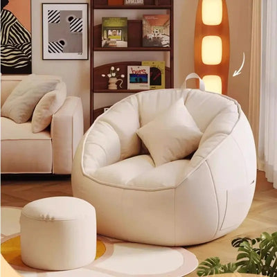 Modern Bean Bag Sofa Chair – Pure Cotton & Linen Puff Seat for Living Room F4G Software