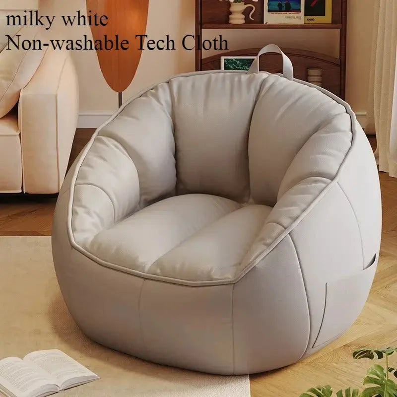 Modern Bean Bag Sofa Chair – Pure Cotton & Linen Puff Seat for Living Room F4G Software